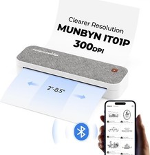 MUNBYN 300DPI Portable Inkless Printer Wireless for Travel, Bluetooth, picture