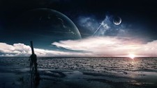 Landscape space art Custom Gaming Mat Desk picture
