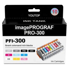YOUTOP PFI300 PFI300 Ink Cartridges Standard 4192C007 Combo 10Pack picture