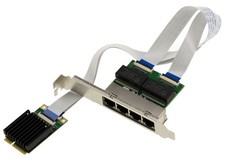 Mini PCIe Gigabit LAN Ethernet RJ45 Network Controller Card 10/100/1000 4 Ports picture