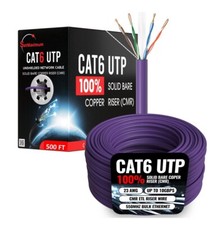 500FT/1000FT CAT6 ETL CMR Ethernet Cable UTP Solid Copper Wire 23AWG 550MHz LOT picture