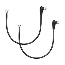 2Pcs 5V 2.4A Right Angle Micro USB Pigtail Cable 4 Pin 0.66ft Black picture