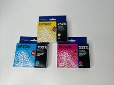 Epson 252XL Ink Cartridges Set Cyan Magenta Yellow High Capacity 252 XL Genuine picture