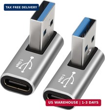 90 Degree USB to USB C Adapter 2 Pack,Middle Left and Right Angle USB C Female t picture