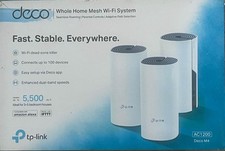 TP-Link Deco AC1200 Dual-Band Mesh Wi-Fi 5 System (3-Pack) White DECOM4-3PK NIB picture