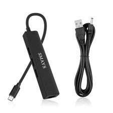 Ethernet Adapter - Micro USB OTG Hub with Power Cable Black picture
