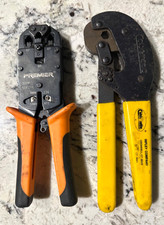 PREMIER Ratcheting Crimper & Cablematic CR 360 Cable Connector Crimping Tool LOT picture