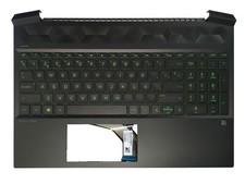 Laptop Latin/Spanish Keyboard FOR HP Pavilion 15-EC Palmrest Backlit Green NEW picture