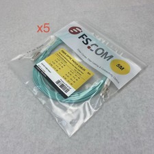 FS.Com Fibre Optic Patch Cable 10G 50/125 OM3 Multimode Color Aqua 5M - Lot Of 5 picture
