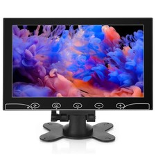 AISHICHEN 10.1 Inch Small Monitor, Raspberry Pi Screen Built-in Speakers, Mini picture