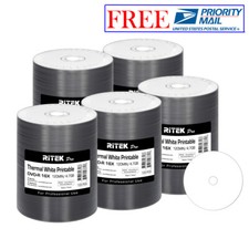 500 Pack Ritek Pro DVD-R 16X 4.7GB White Thermal Hub Printable Blank Media Disc picture