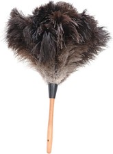 Premium Genuine Ostrich Feather Duster 14 Inch Black Soft Silky Feathers picture