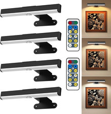 4Pack Wireless Picture Light with Remote,Battery Operated Wall Sconces for Wall  picture
