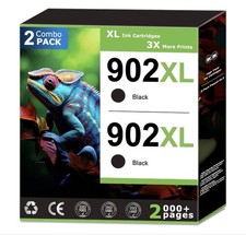 2 Pack 902XL Black Ink Cartridges High Yield for HP OfficeJet Pro Printers picture