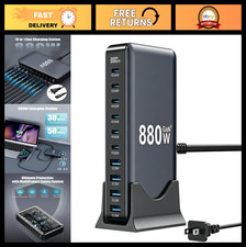 880W USB C Charger Block - 10-Port GaN IV Fast Charging Station for Laptops & De picture