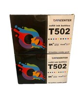 (2pk)Officenter 10 Bottle Combo Pack Refill Ink Bottles T502 BK 140mL Vivid 70mL picture