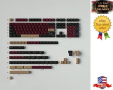 173 Keys Double Shot Keycaps Cherry Profile Red Samurai Keycaps Set Fit for 6... picture