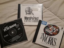 Vintage 1999 Corel Print House Magic Wordperfect Office 2000 Microsoft Works 3.0 picture