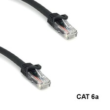 Kentek Black 25ft Cat6A UTP Cable 24AWG 600MHz RJ45 Ethernet Router Pure Copper picture