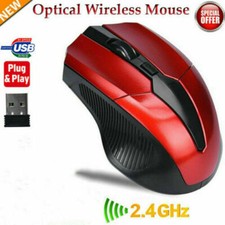 CONNEX-USB 2.4GHz Wireless Optical Mouse w/ Receiver-Laptop Computer-RED- US picture