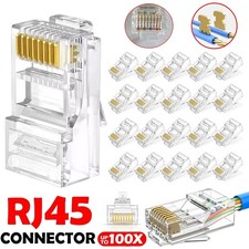 100pcs RJ45 Pass Through Modular Plug Network Cable Connector End 8P8C CAT6 CAT5 picture
