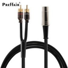 Audio OFC Cable Silver Plated Signal Cord 5Pin DIN to Dual RCA Male Connectors picture
