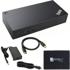 Open Box - Lenovo 40A90090US Dock Dual Monitor Bundle 90W AC Adapter (See Desc) picture