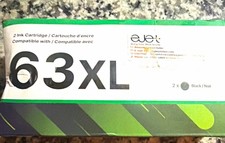 ejet 63XL Black Inkjet Compatible Ink Cartridge 2 Pack for HP 63XL picture