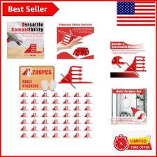 200 Pack Red Cable Stackers with Steel Nails for Effortless Cable Organization picture