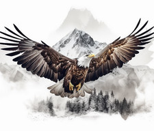 BALD EAGLE WILD ANIMAL COLLECTION MOUNTAINS COMPUTER MOUSE PAD 9.25 X 7.75 INCES picture