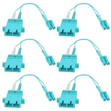 CableRack SC Female to LC Male OM4 Multimode Adapter Converter 6-Pack picture