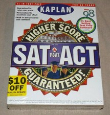 Vintage KAPLAN SAT & PSAT/ACT Software on CD's - NEW in BOX - New for 98 WIN/MAC picture
