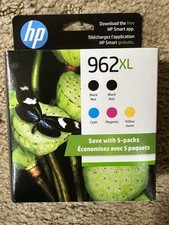 HP 962XL Blk/Cyan/Mag/Yellow Ink Cartridges  GENUINE  SEALED Exp 8/2026 5pk picture