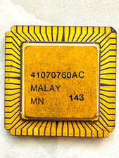 Intel 80186 i186 Rare Vintage CPU Gold Ceramic Processor picture