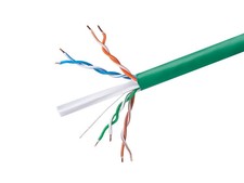 Cat6 Ethernet Bulk Cable Solid 500Mhz UTP Copper Wire 23AWG 1000ft Green Wire picture