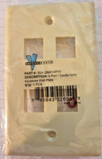 VERTICAL CABLE 4-PORT IVORY 304-J2641/4P/IV KEYSTONE PLATE picture
