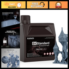 8K High-Precision 3D Printer Resin - Space Grey, 2000g, Upgraded Formula picture