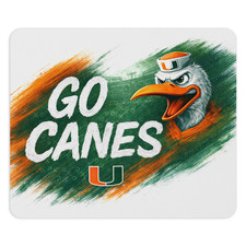 Miami Hurricanes Mouse Pad Sebastian Ibis Go Canes Office Desk Accessory picture