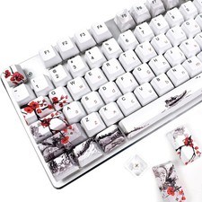 110 PCS PBT OEM Profile Keycaps Japanese Plum Blossom Fits 104/87/71/61 MX picture