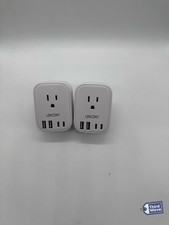 2-Pack Travel Power Adapter US to EU Germany France 4 Outlet 4 USB picture