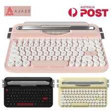 Ajazz AF84 Retro Wireless Keyboard Vintage Round Keycaps Bluetooth 2.4G Laptop  picture