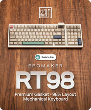 EPOMAKER RT98 Retro Gaming Keyboard w/Detachable Mini TV  and Creamy Jade Switch picture