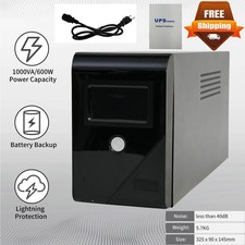 Backup UPS Uninterruptible Power Supply 3 Outlet LCD Display Battery 1000VA/600W picture