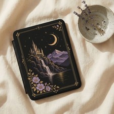 Gothic Moonlit Castle Kindle Case Dark Fantasy Floral Design Paperwhite 12th Gen picture