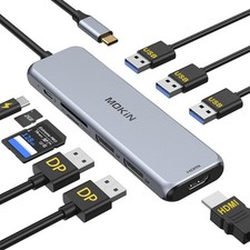 Docking Station Dual DisplayPort, MOKiN USB C Hub Dongle with 2 DP, white  picture