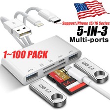 5 in 1 Memory Card Reader USB 3.0 OTG Adapter SD Card Reader For iPhone/iPad LOT picture