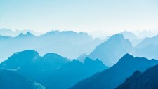 Landscape nature blue clear sky valley mountains cyan Custom Gaming Mat Desk picture