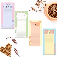 Sweetzer & Orange Magnetic Notepads for Refrigerator 4 Pack, Sticky Cats  picture