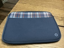 MY TAGALONGS LAPTOP SLEEVE NEOPRENE - Navy Blue-Plaid - 15 X 11 Inches picture