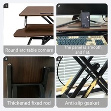 32 Inch Desk Converter Height Adjustable Sit To Stand Riser Dual Monitor And picture